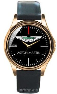 Aston Martin Logo Gold/Leather Watch