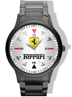 Ferrari Logo Black Steel Watch