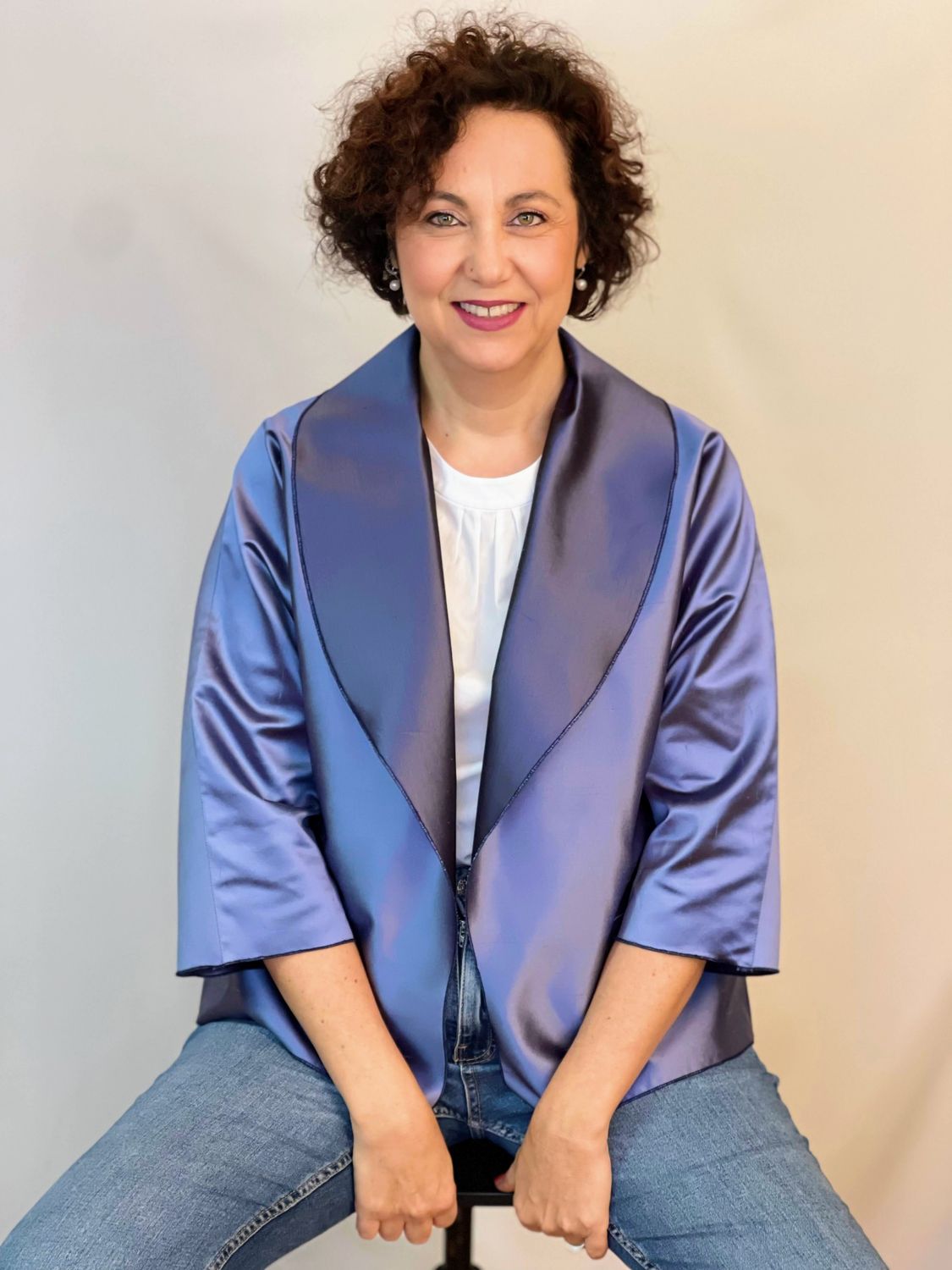 Giacca Gioiello Rombo Blu Rever Scuro