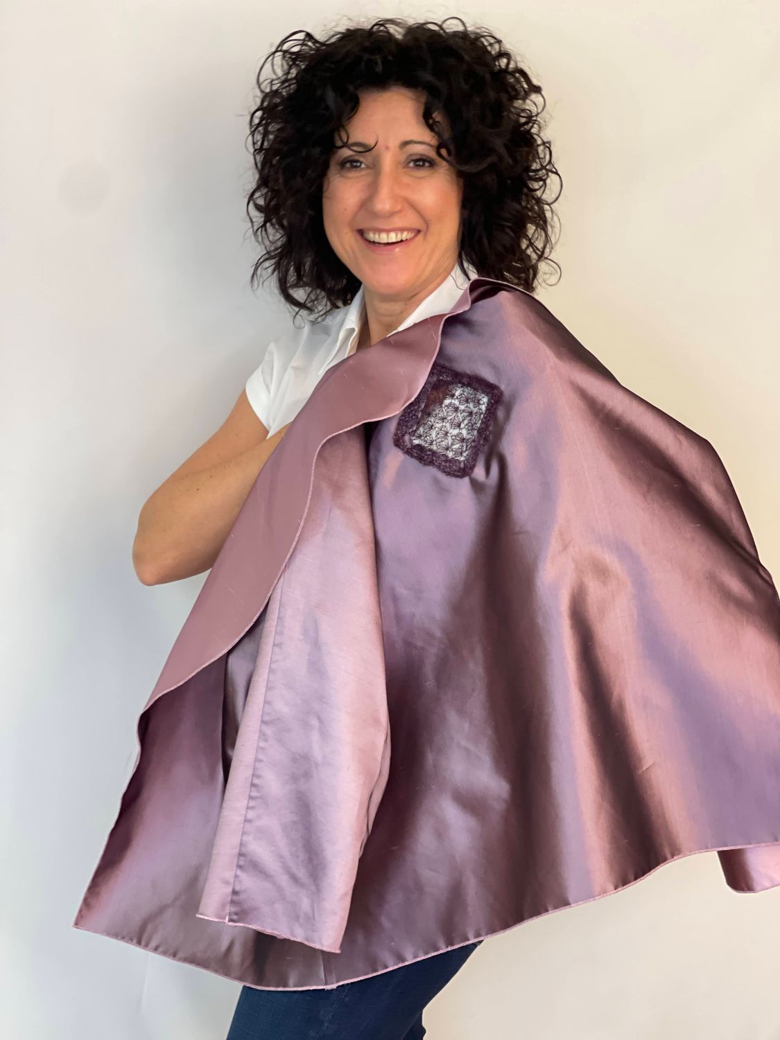 Giacca Gioiello Rombo Viola Rever Chiaro
