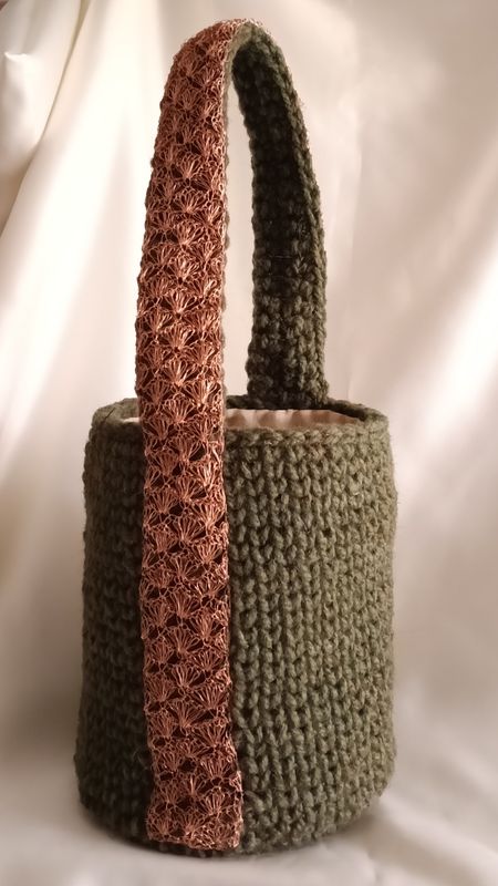 Secchiello "Nucleo" - Verde militare e Rame