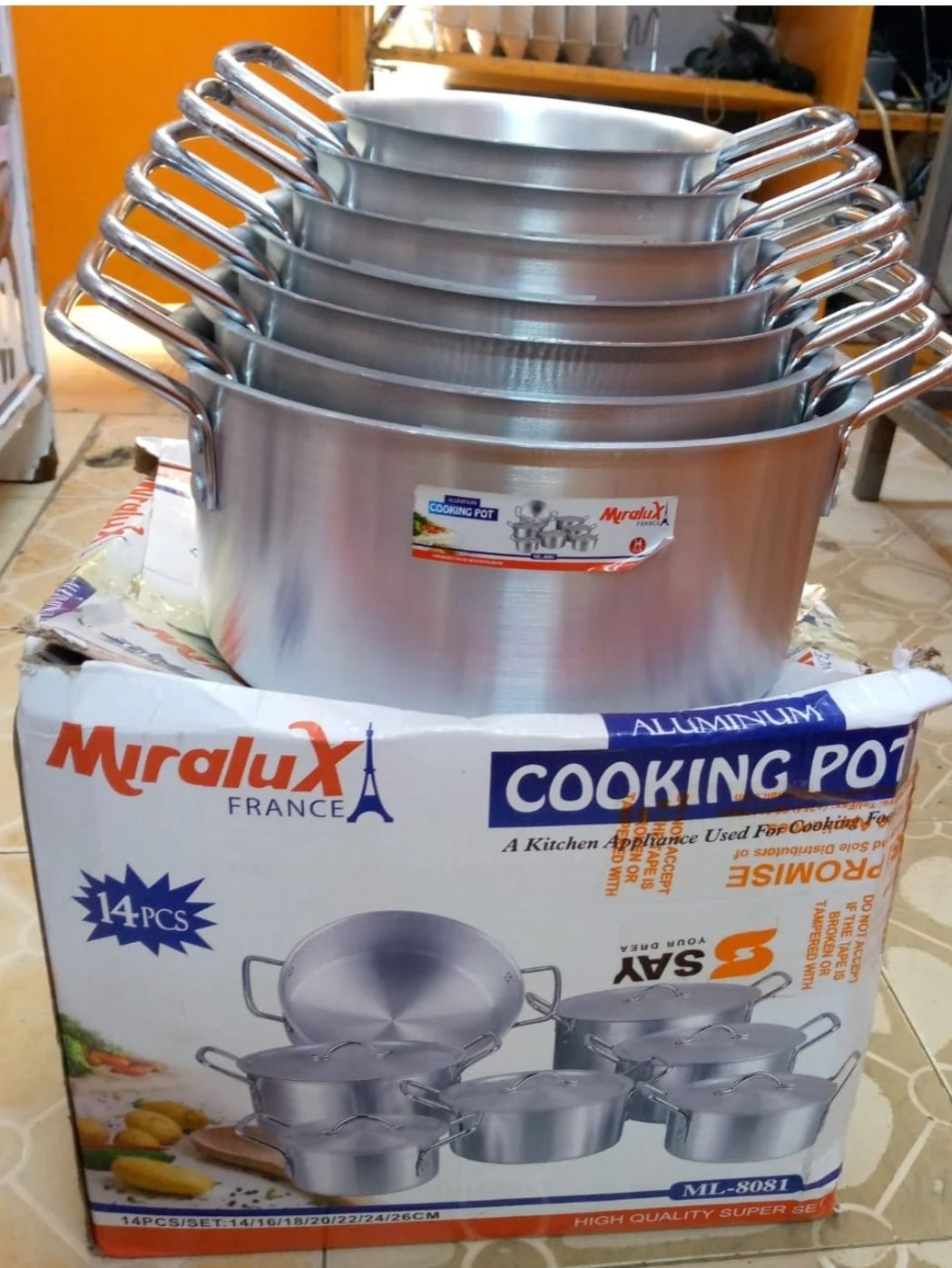 14pcs cookware .7liðs 7 sufurias