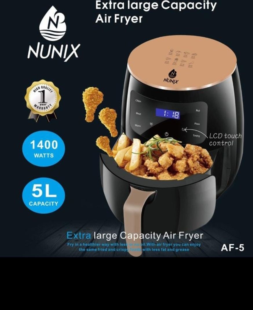 Nunix AIR FRIER 5L Oil Free Fryer And Fries/ Chips Maker