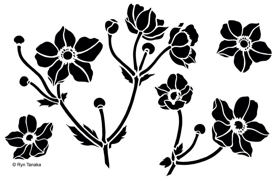 Japanese Anemone - Stencil