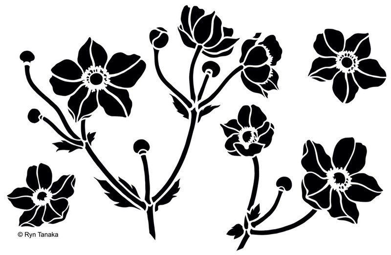 Japanese Anemone - Stencil