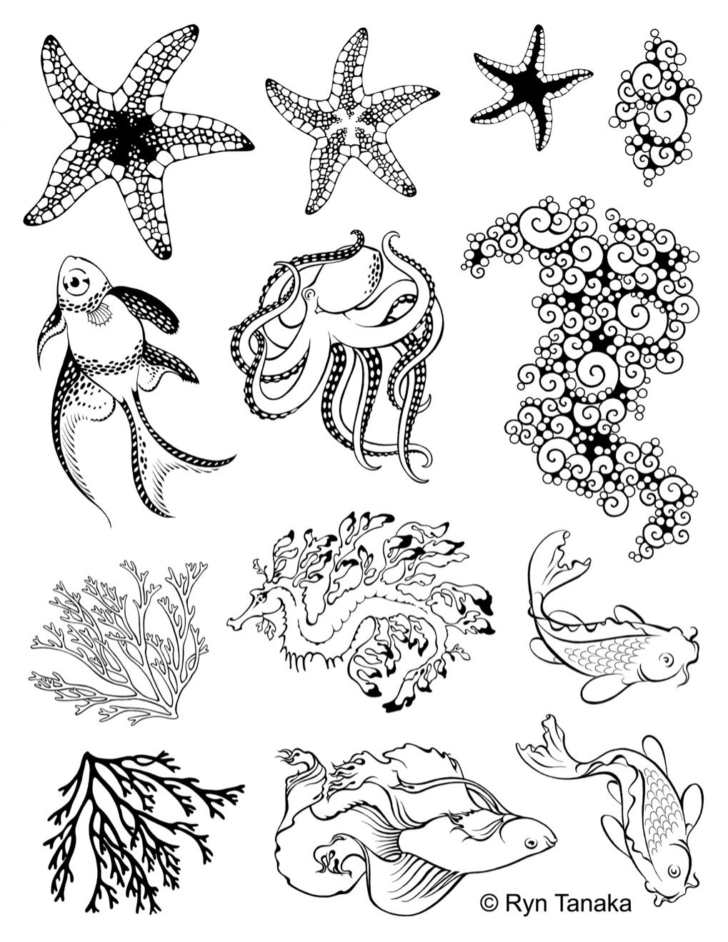 Sea Creatures 2 - Unmounted stamps