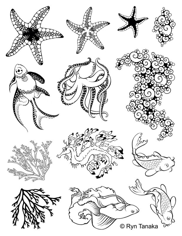 Sea Creatures 2 - Unmounted stamps