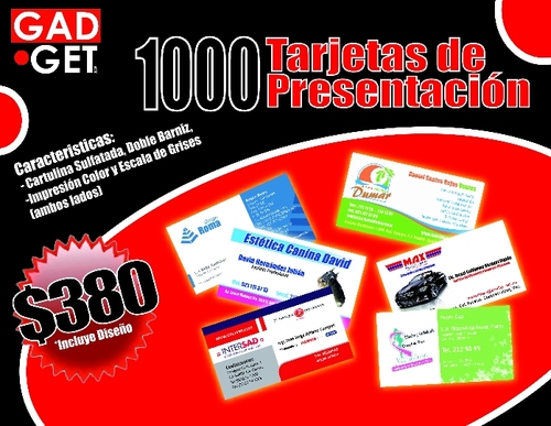 Tarjetas de presentacion 4x1