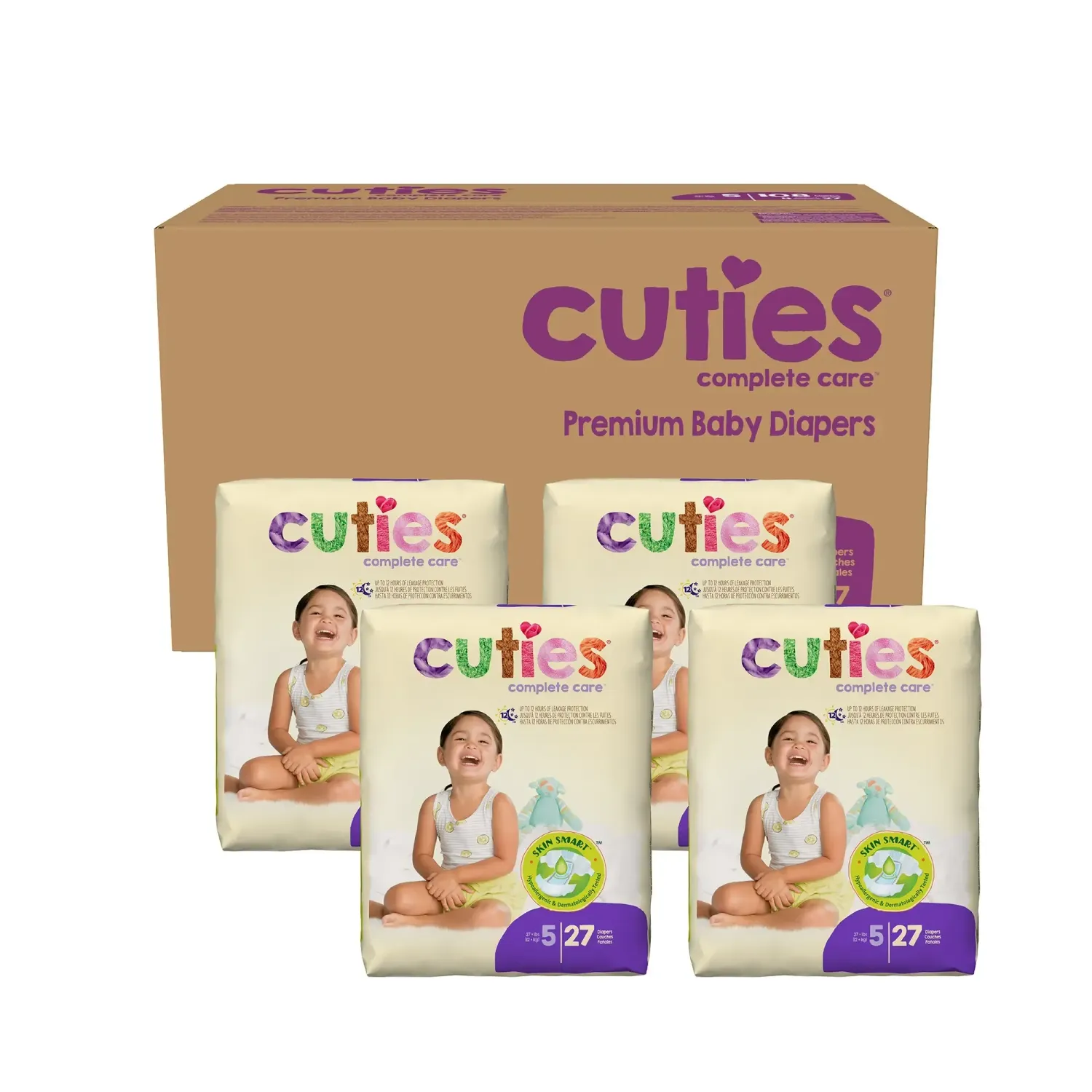 Cuties Complete Essentials Baby Diapers, Unisex Size 6 / 23 Count (Toddlers 35 + lbs)  ( 4 bags of 23ct /  Case)