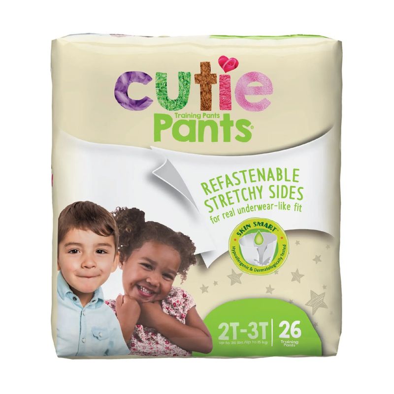 Cuties Training Pants, Unisex, Size 2T-3T / 26 Count (up to 34 lbs)  ( 4 bags of 26 ct /  Case)