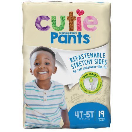 Cuties Training Pants, Boys, Size 4T-5T / 19 Count (38 + lbs)  ( 4 bags of 19 ct /  Case)
