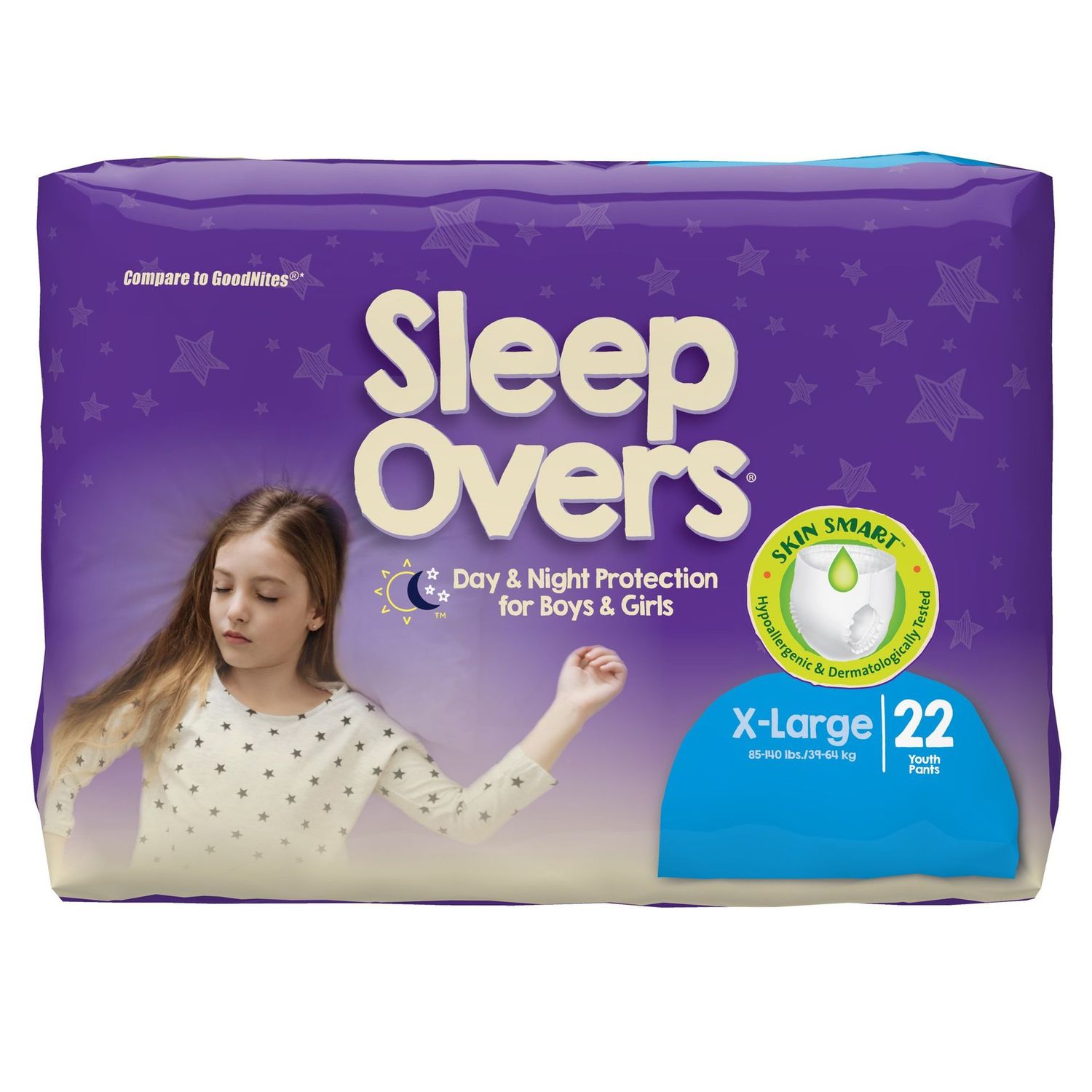 Cuties Youth Absorbent underwear, Unisex, XL  22 Count (85 to 140 lbs)  ( 4 bags of 22 ct /  Case)