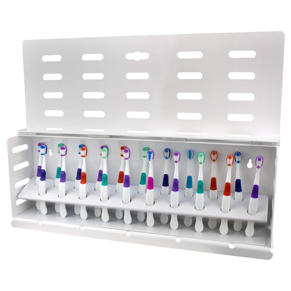 20 Count Toothbrush Rack w/ Wall Mount – No Covers