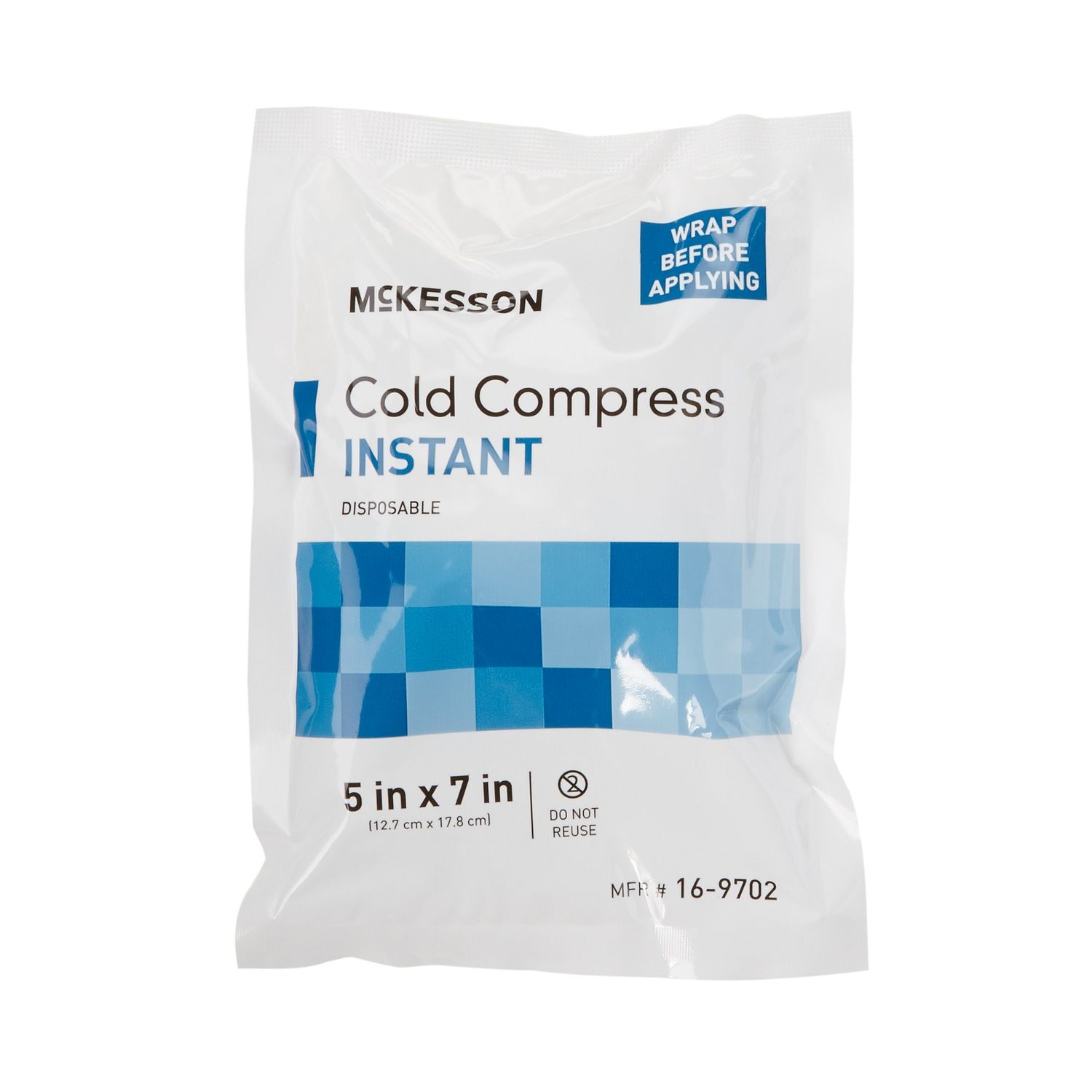 Instant Cold Pack  General Purpose 5 X 7 Inch Plastic / Ammonium Nitrate / Water Disposable COMPRESS, COLD INST 5"X7" LF (24/CS)