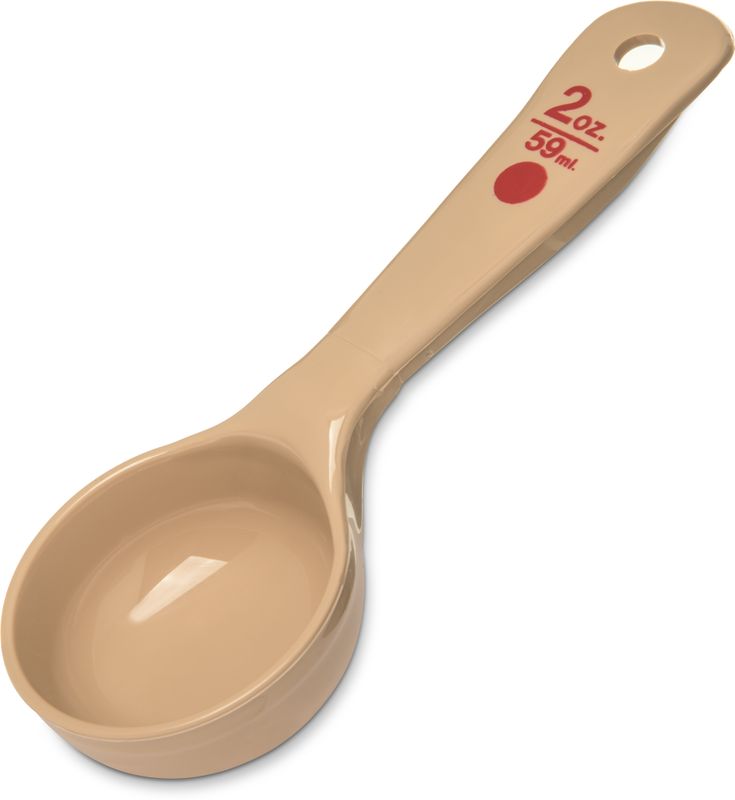 432406 - Measure Miser® Solid Short Handle 2 oz - Beige 12 spoons per case