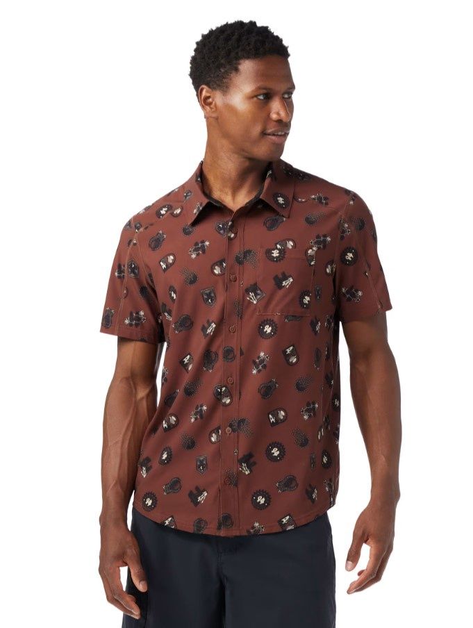 Men&#39;s Everyday Short Sleeve Button Down, COLOR: SABLE BROWN TRAIL RIDE, SIZE: M