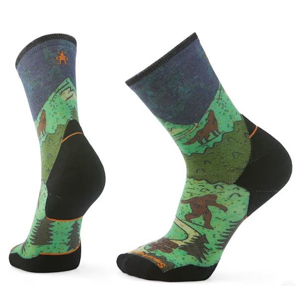 Smartwool Trail Run Targeted Cushion Neature Print Crew Socks, COLOR: TWILIGHT BLUE, SIZE: L