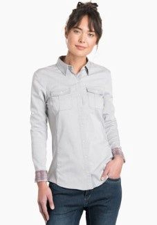 Women&#39;s Kiley LS Shirt, COLOR: GREY, SIZE: M