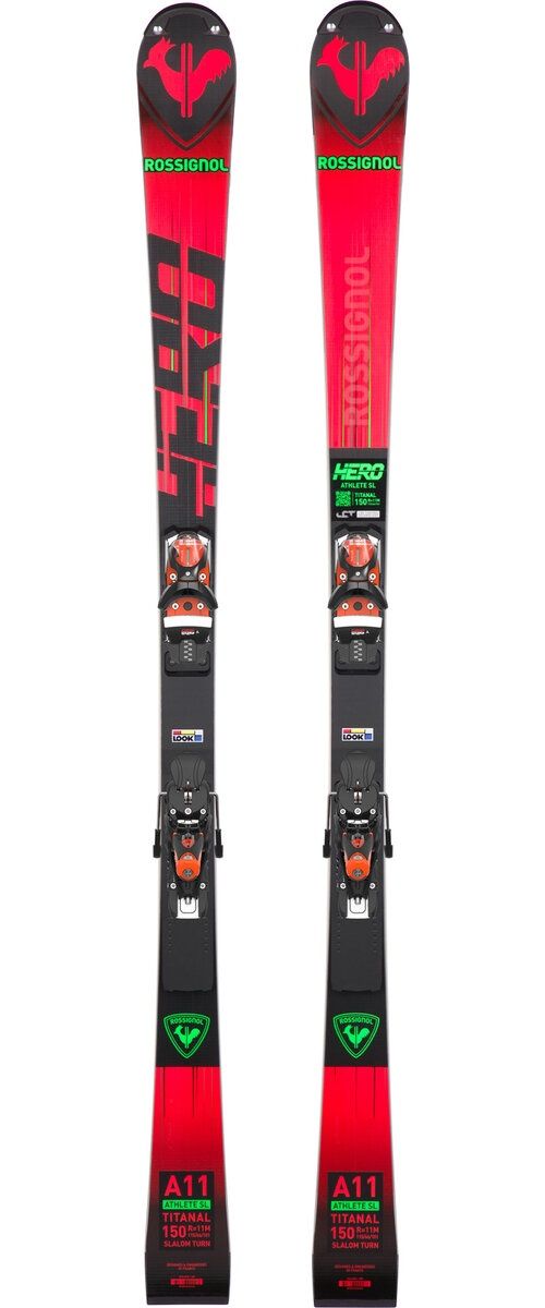 Rossignol Hero Athlete SL R22 Ski, Binding: Flat, COLOR: RED/BLK, SIZE: 150