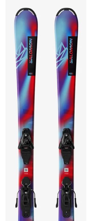 Salomon Youth QST Jr Ski, Binding: SYSTEM L6 GW BLK, COLOR: Multi, SIZE: 130