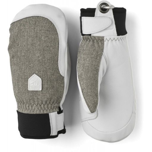Hestra Women&#39;s Army Leather Patrol Mitten, Colour: light grey, SIZE: 8
