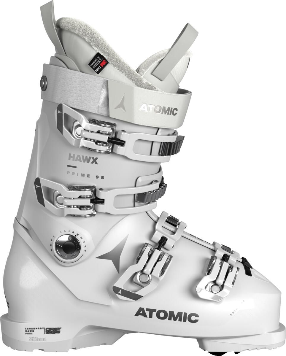 Atomic Women&#39;s Hawx Prime 95 Boot, COLOR: WHT/SLV, SIZE: 23/23.5