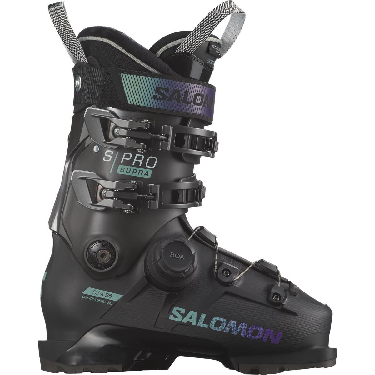 Salomon Women&#39;s S/Pro Supra BOA 95 GW Boot, COLOR: BLK/BELUGA/SPEARMINT, SIZE: 23/23.5