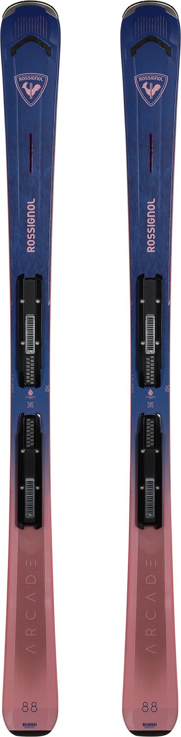 Rossignol Women&#39;s Arcade 88 + NX 12 GW Binding, Binding: NX 12 GW Coral/Blk, COLOR: Blue, SIZE: 154