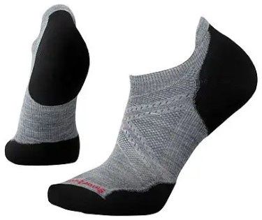Smartwool PHD Run Lt Elite Micro Sock, COLOR: LT GRAY/BLACK, SIZE: L