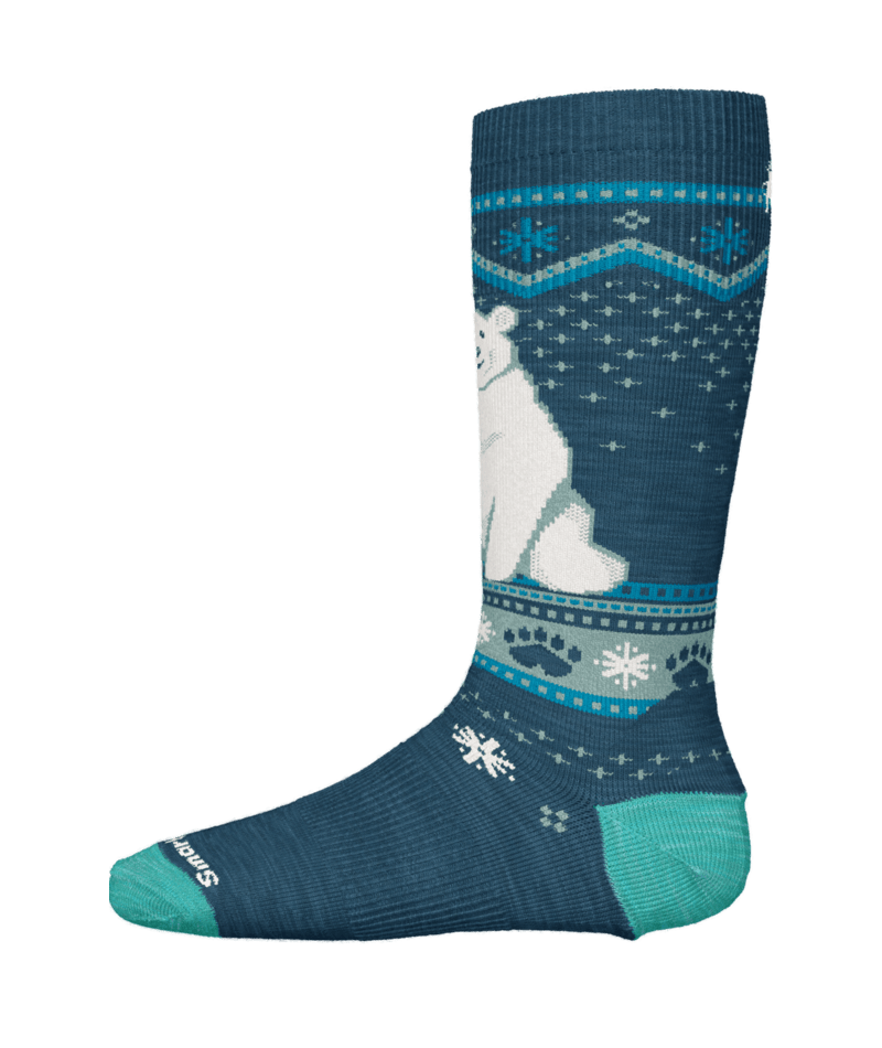 Smartwool Youth Wintersport Polar Bear Sock, COLOR: TWILIGHT BLUE, SIZE: L