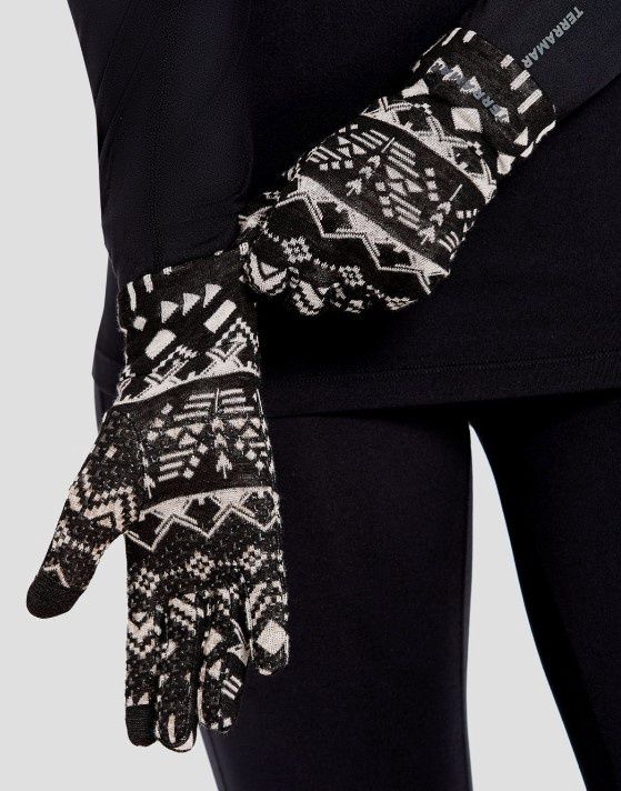 Terramar Women&#39;s Ultra Merino Liner Glove, COLOR: BLACK BACK COUNTRY, SIZE: S
