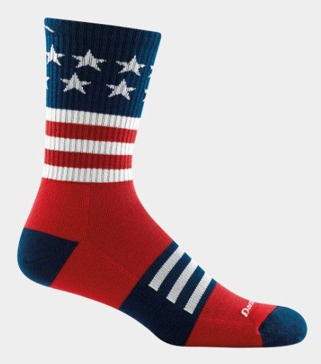Darn Tough Men&#39;s Captain Stripe Light Cushion Micro Crew Sock, COLOR: STARS &amp; STRIPES, SIZE: L