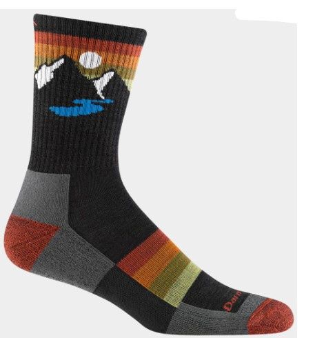 Darn Tough Men&#39;s Sunset Ridge Micro Crew Lightweight Sock, COLOR: CHARCOAL, SIZE: L