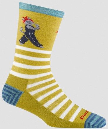 Darn Tough Animal Haus Crew Sock, COLOR: BUTTERCUP, SIZE: M