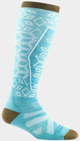 Darn Tough Women&#39;s Traverse Lightweight Ski Sock, COLOR: AQUA, SIZE: L