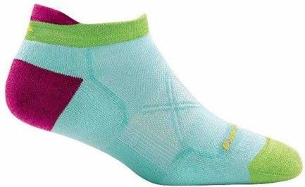 Darn Tough Women&#39;s Vertex CoolMax No Show Run Sock, COLOR: AQUA, SIZE: L