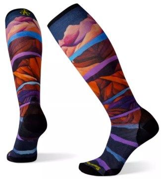 Smartwool Women&#39;s Zero Cushion Patterned Ski Sock, COLOR: DEEP NAVY, SIZE: S