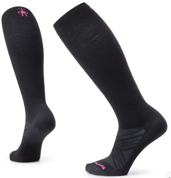 Smartwool Women&#39;s Zero Cushion Extra Stretch Ski Sock, COLOR: BLACK, SIZE: L