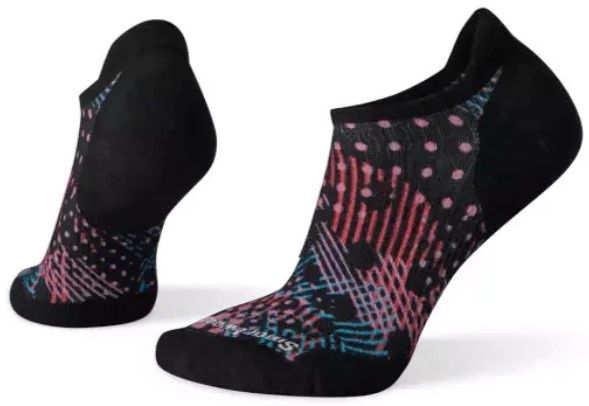 Smartwool Women&#39;s PHD Run Light Elite Print Sock, COLOR: BLACK, SIZE: M