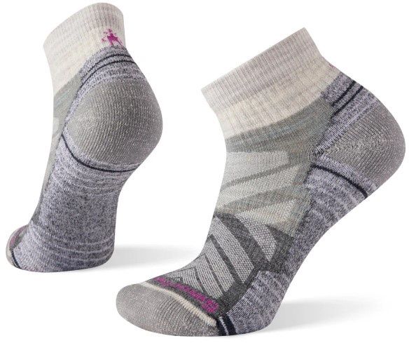 Smartwool Women&#39;s Hike Light Cushion Colorblock Ankle Sock, COLOR: ASH, SIZE: L