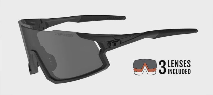 Tifosi Stash, COLOR: BLACKOUT, Lens: SMOKE/AC RED/CLEAR