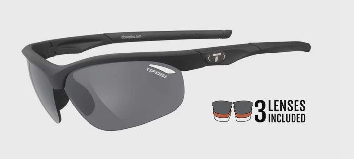 Tifosi Veloce, COLOR: GLOSS BLACK, Lens: CL BLUE/AC RED/CLEAR