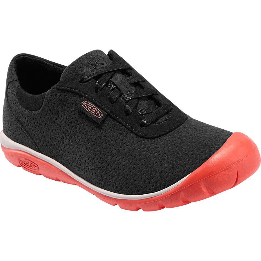 Keen Women&#39;s Kanga Lace Shoe, COLOR: BLACK/HOT CORAL, SIZE: 7.5