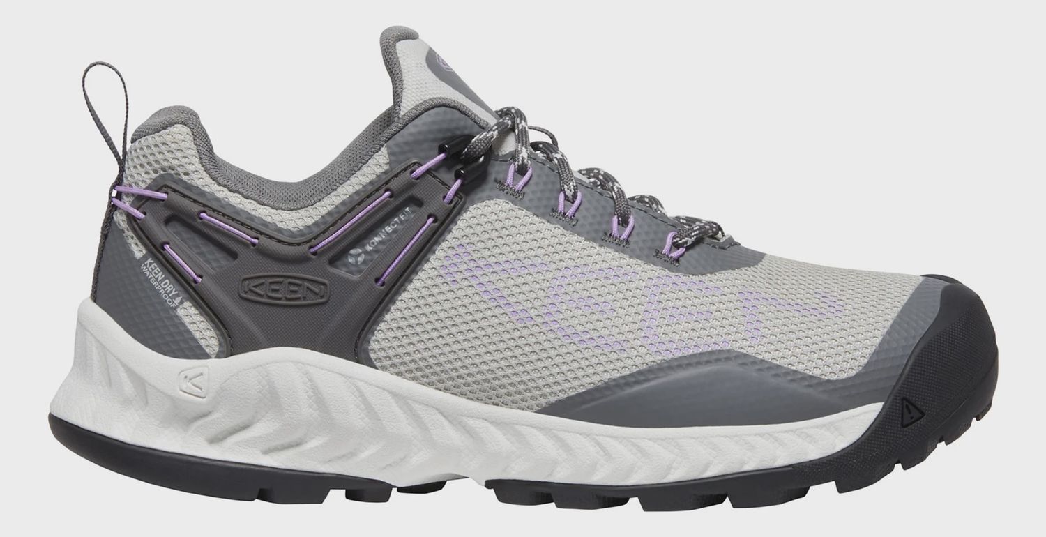 Keen Women&#39;s NXIS Evo WP Shoe, COLOR: STEEL GREY/ENGLISH LAVENDER, SIZE: 9.5