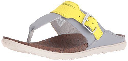 Merrell Women&#39;s Around Town Post Sandal, COLOR: SLEET/LIME, SIZE: 10