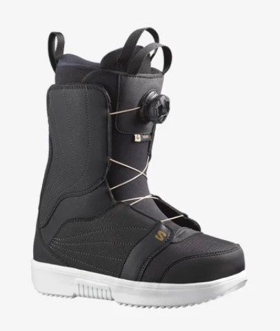 Salomon Women's Pearl BOA Boot, COLOR: BLK/WHT/GLD, SIZE: 24.5