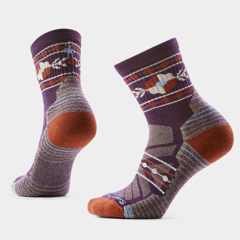 Women's Hike Light Cushion Retro Floral Mid Crew Socks