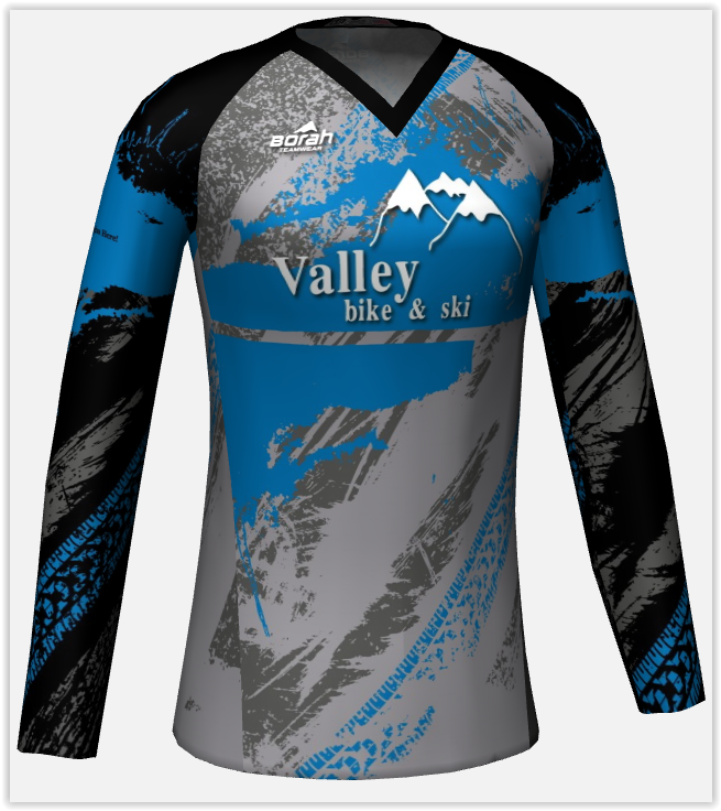 VALLEY TEAM JERSEY FREERIDE LS W, COLOR: BLK/BLU, SIZE: XS