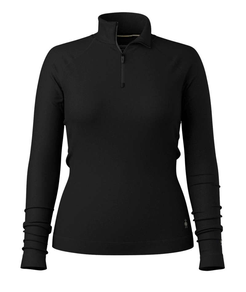 Women's Classic Thermal 1/4 Zip, COLOR: BLACK, SIZE: XL
