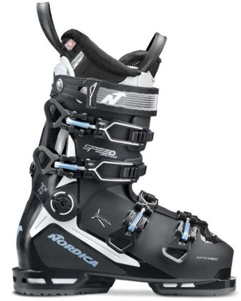Nordica Women's Speedmachine 3 75 Boot, COLOR: BLK/WHT/LT BLUE, SIZE: 22.5